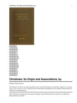 Christmas: Its Origin and Associations