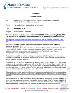 BULLETIN Number 16-B-06 To: All Insurance Companies and other