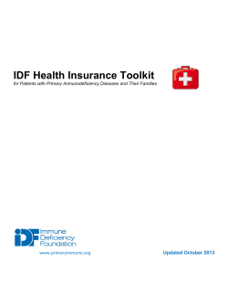 IDF Health Insurance Toolkit - Immune Deficiency Foundation