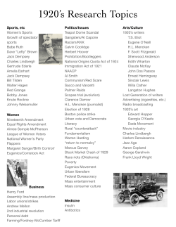 1920`s Topic Ideas