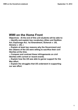 WWI on the Homefront.notebook - Findlay City Schools Web Portal