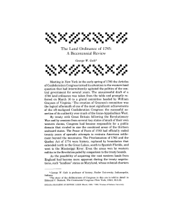 The Land Ordinance of 1785: A Bicentennial