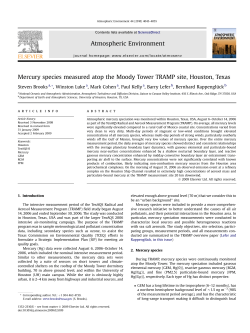 Mercury species measured atop the Moody Tower TRAMP site