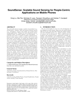Scalable Sound Sensing for People-Centric Applications on Mobile