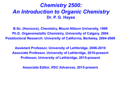 Chemistry 2500: An Introduction to Organic Chemistry