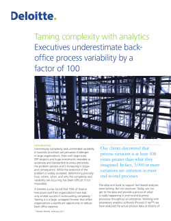 Taming complexity with analytics Executives