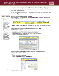 How to Correct a PowerNote Created using an Incorrect Encounter