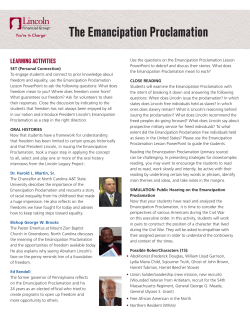 The Emancipation Proclamation