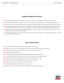 Just Coffee Fact Sheet - Just Coffee Cooperative