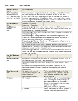 1 Eco-ED Module Soil Connections Module Leader(s): (name