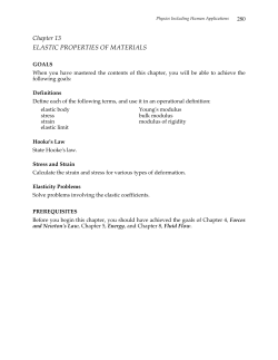 Chapter 13 ELASTIC PROPERTIES OF MATERIALS