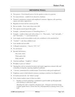 mending wall &ndash; robert frost