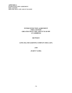 appendix j interconnection agreement for a system greater than 2