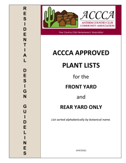 accca approved plant lists
