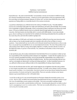 Testimony-Kurt Fairchild Stafford County Commissioner 2015