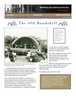 2015 June newsletter - Middleton Area Historical Society