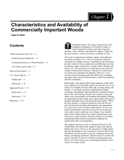 Characteristics and Availability of Commercially Important Woods