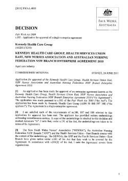 Kennedy Health Care Group Enterprise Agreement 2010