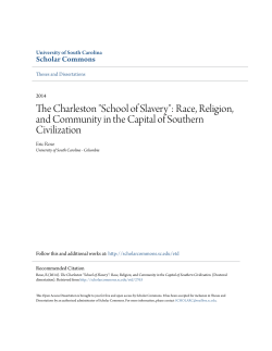 The Charleston "School of Slavery": Race, Religion, and Community