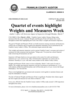 Quartet of events highlight Weights and Measures Week