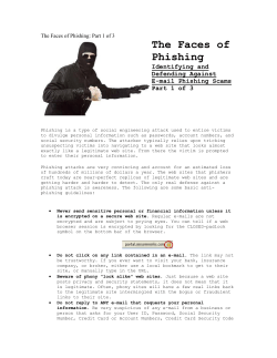 The Faces of Phishing: Part 1 of 3