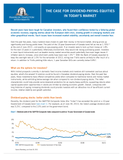 The Case for Dividends - Franklin Templeton Investments