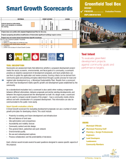 Smart Growth Scorecards - The Greenfield Tool Box