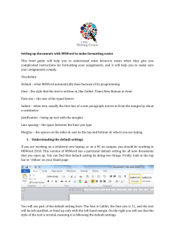 Setting up documents with MSWord to make formatting