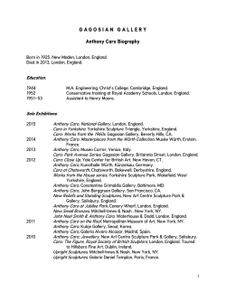 Anthony Caro Listed Exhibitions