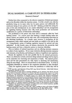 Dual Banking: A Case Study in Federalism