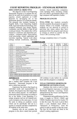 court reporting program &ndash; stenomask reporter