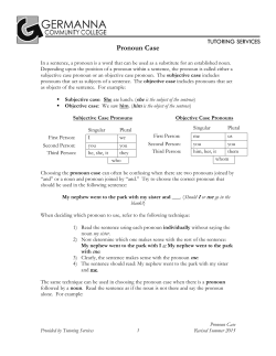 Pronoun Case