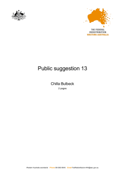 Chilla Bulbeck [PDF 158KB] - Australian Electoral Commission