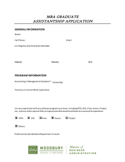 Graduate Assistantship Application