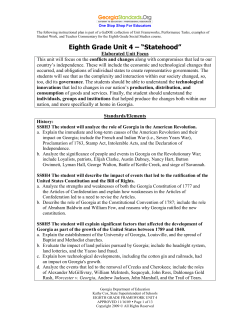 1011Eighth Grade Unit 4 &ndash; &ldquo;Statehood&rdquo;