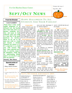 SEPT/OCT NEWS - I`ve Got Rhythm Dance Center
