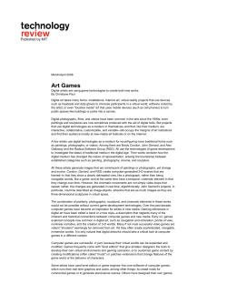 Art Games - Technology Review
