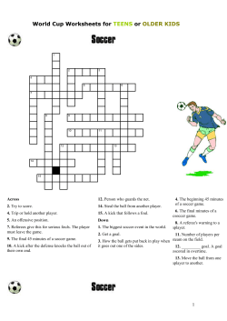 SSection World Cup Worksheets - e