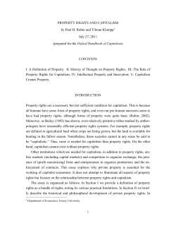 Property Rights and Capitalism