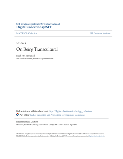On Being Transcultural - SIT Digital Collections