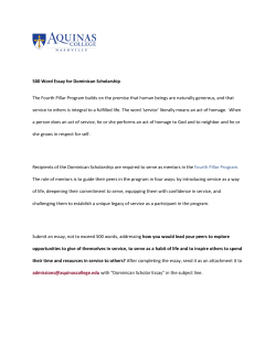 500 Word Essay for Dominican Scholarship