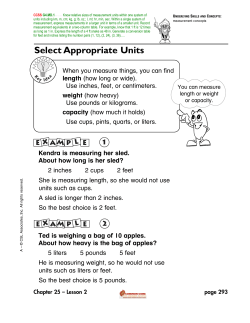 Select Appropriate Units