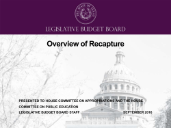 Overview of Recapture - Legislative Budget Board