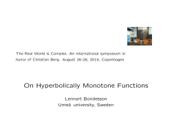 On Hyperbolically Monotone Functions