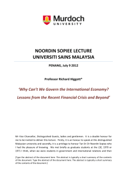 noordin sopiee lecture universiti sains malaysia