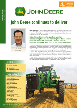 John Deere continues to deliver