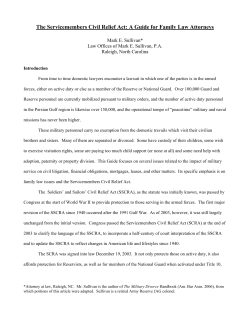 The Servicemembers Civil Relief Act: A Guide for Family Law