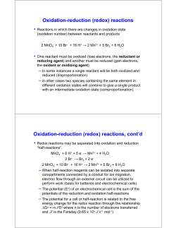 Oxidation-reduction (redox)