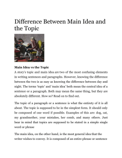 Difference Between Main Idea and the Topic