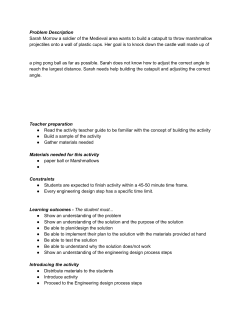 Problem Description Sarah Morrow a soldier of the Medieval area